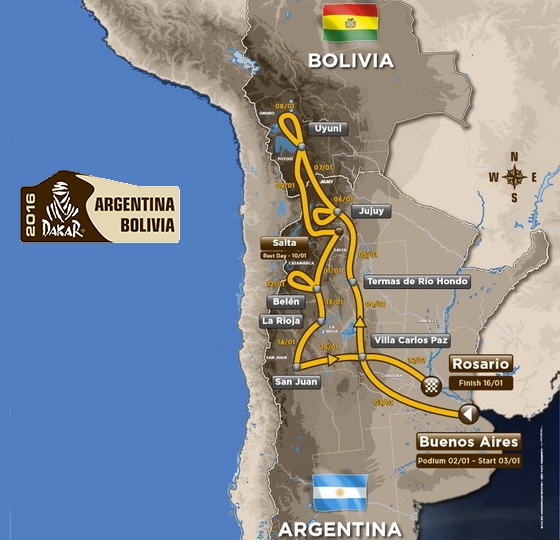 Mapa do Rali Dakar - Edio de 2016